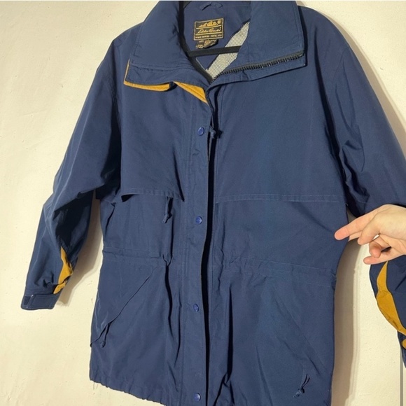 Vintage Eddie Bauer Navy Blue Utility Style Light Jacket W Goretex Lamination L - Picture 7 of 14